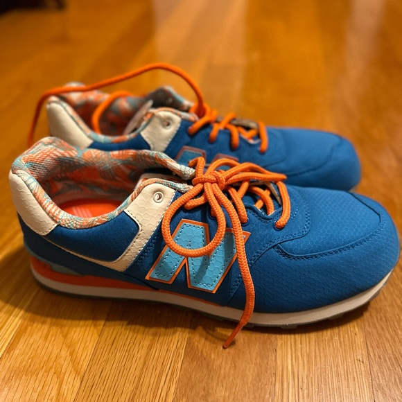 New Balance Blue and Orange Athletic Shoes - Picture 2 of 5